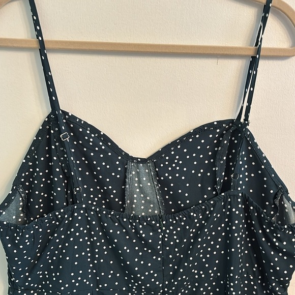 SHEIN green and White Polka Dot Midi Dress - Picture 4 of 7